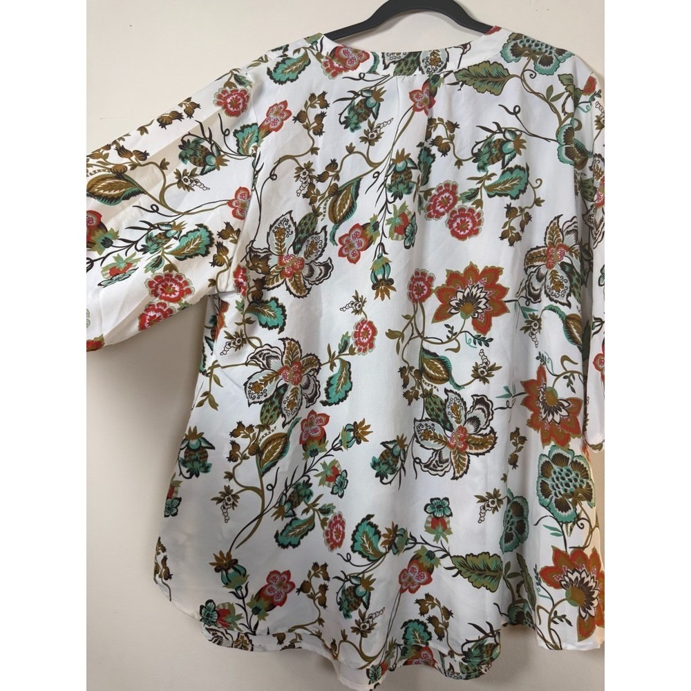 BloomChic Plus Size 18-20 Floral Peplum Blouse 3/4 Sleeve Multicolor withPockets - Picture 3 of 12
